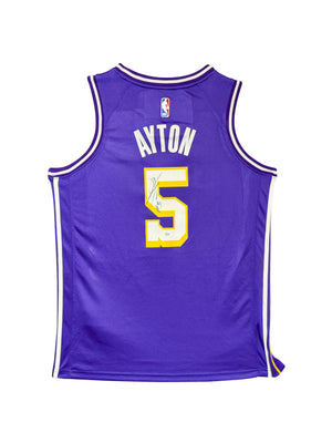 Maillot Authentique Los Angeles Lakers Exterieur signe par Deandre Ayton et certifie par PSA