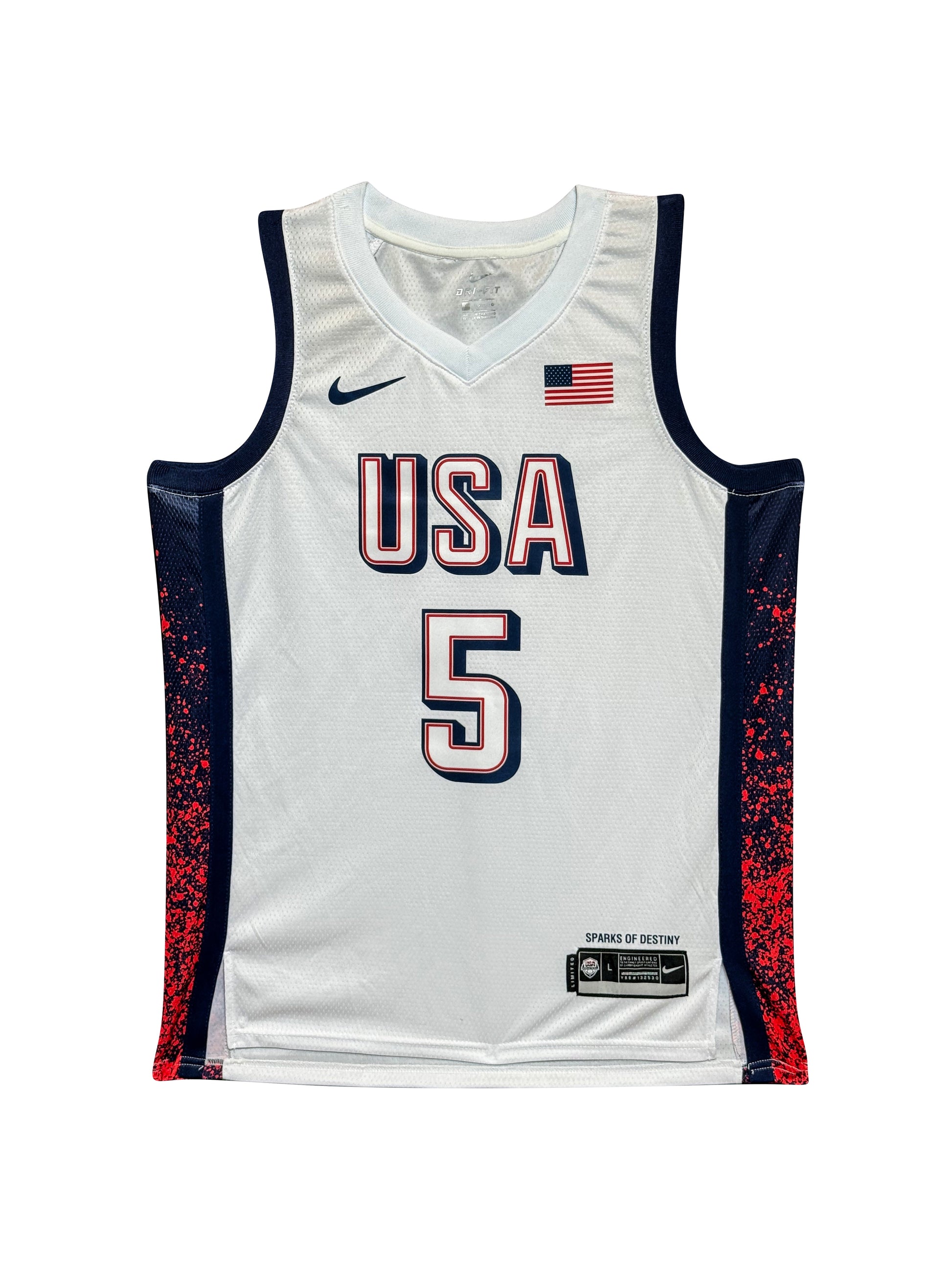 Maillot Authentique Domicile Team USA Edition Jeux Olympiques Paris 2024 signe par Anthony Edwards certifie par PSA authentic-signatures