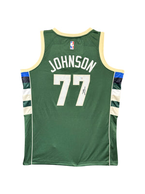 Maillot Authentique Domicile Milwaukee Bucks signe Johnson  par certifie par PSA