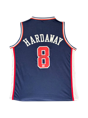 Maillot Custom Exterieur Team USA signe par Tim  Hardaway certifie par Beckett