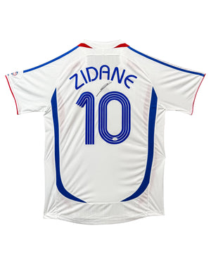 Maillot Equipe de France Exterieur Finale Coupe du Monde FIFA 2006 signe par Zinedine Zidane certifie par JSA