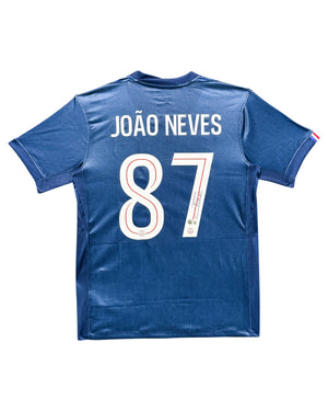 Maillot Paris Saint Germain Domicile signe par Joao Neves 2025-26 Certifié par Beckett