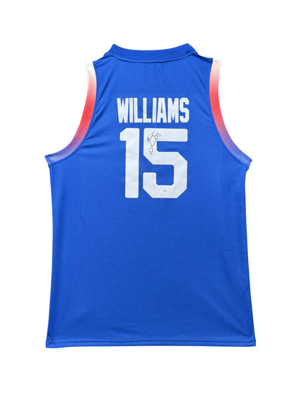 Maillot Authentique Equipe de France FEMININE signe par GABBY WILLIAMS et certifie par PSA
