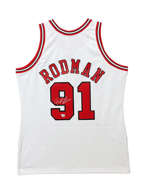 Maillot NBA FINALS Authentique Mitchell and Ness 1997-98 signé par Dennis Rodman et certifié par Fanatics