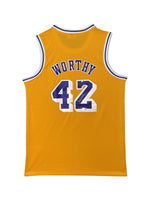 Maillot Mitchell and Ness Los Angeles LAKERS signé par James WORTHY et certifié par BECKETT authentic-signatures