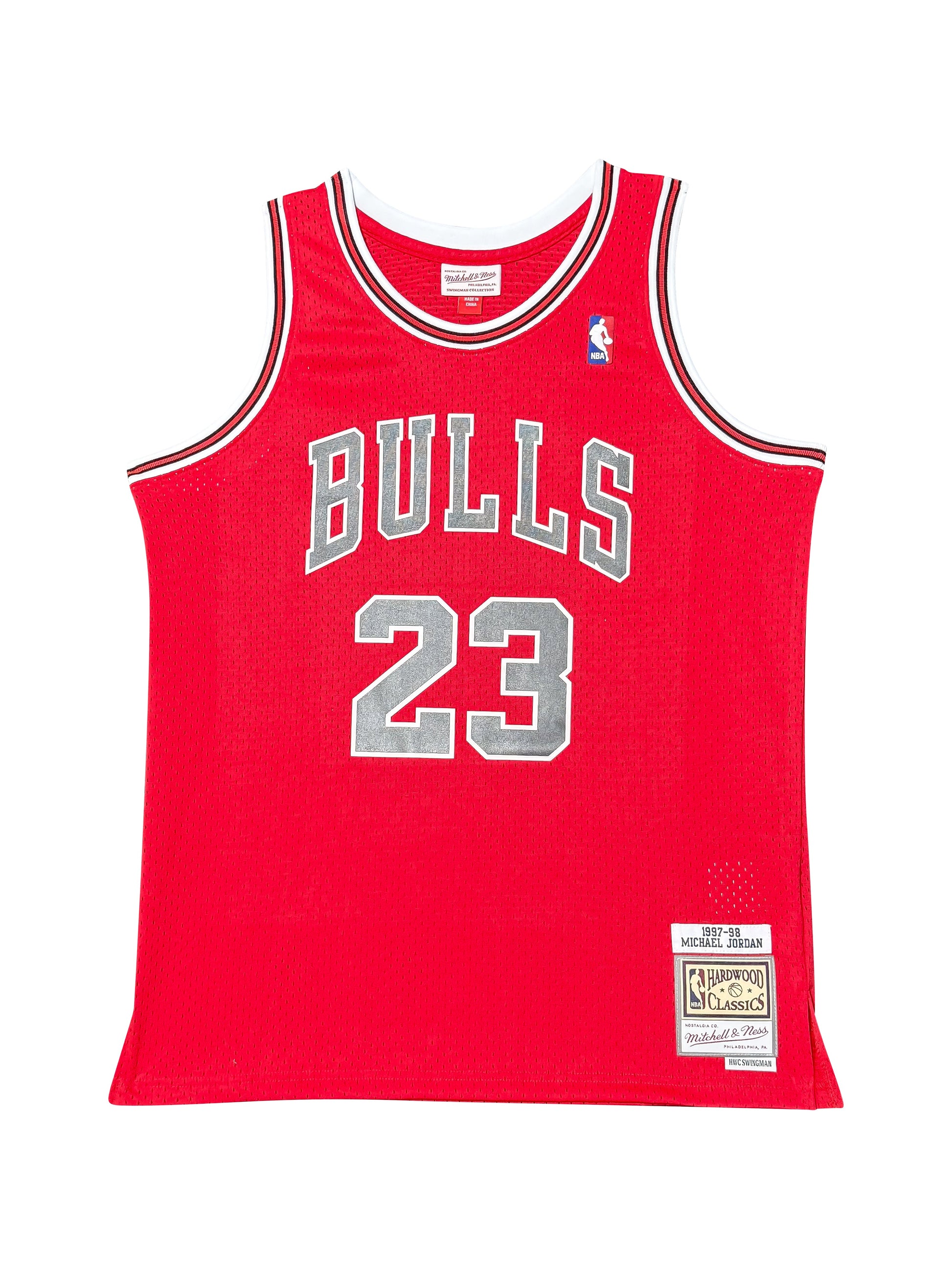 Maillot Mitchell and Ness 1997-98 'LAST DANCE' Chicago BULLS signé par Michael Jordan  et certifié par PSA authentic-signatures