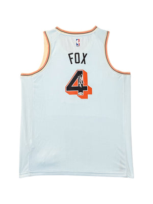 Maillot Swingman San Antonio Spurs City Edition signé par De'Aaron FOX et certifié par JSA authentic-signatures