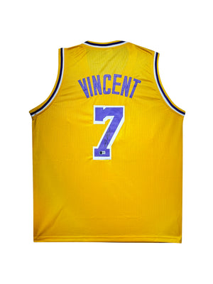 Maillot Custom Los Angeles Lakers signe par Gabe Vincent et certifie par Beckett