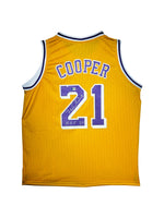 Maillot Custom Domicile Los Angeles Lakers signe "HOF21" par Michael Cooper certifie par Beckett authentic-signatures
