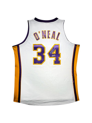 Maillot "HOF16" Authentique Mitchell and Ness Los Angeles Lakers signe par Shaquille O'Neal certifie par Beckett