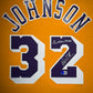 Maillot "5XChamp"Authentique Mitchell and Ness  Los Angeles Lakers signe par Magic Johnson certifie par Beckett