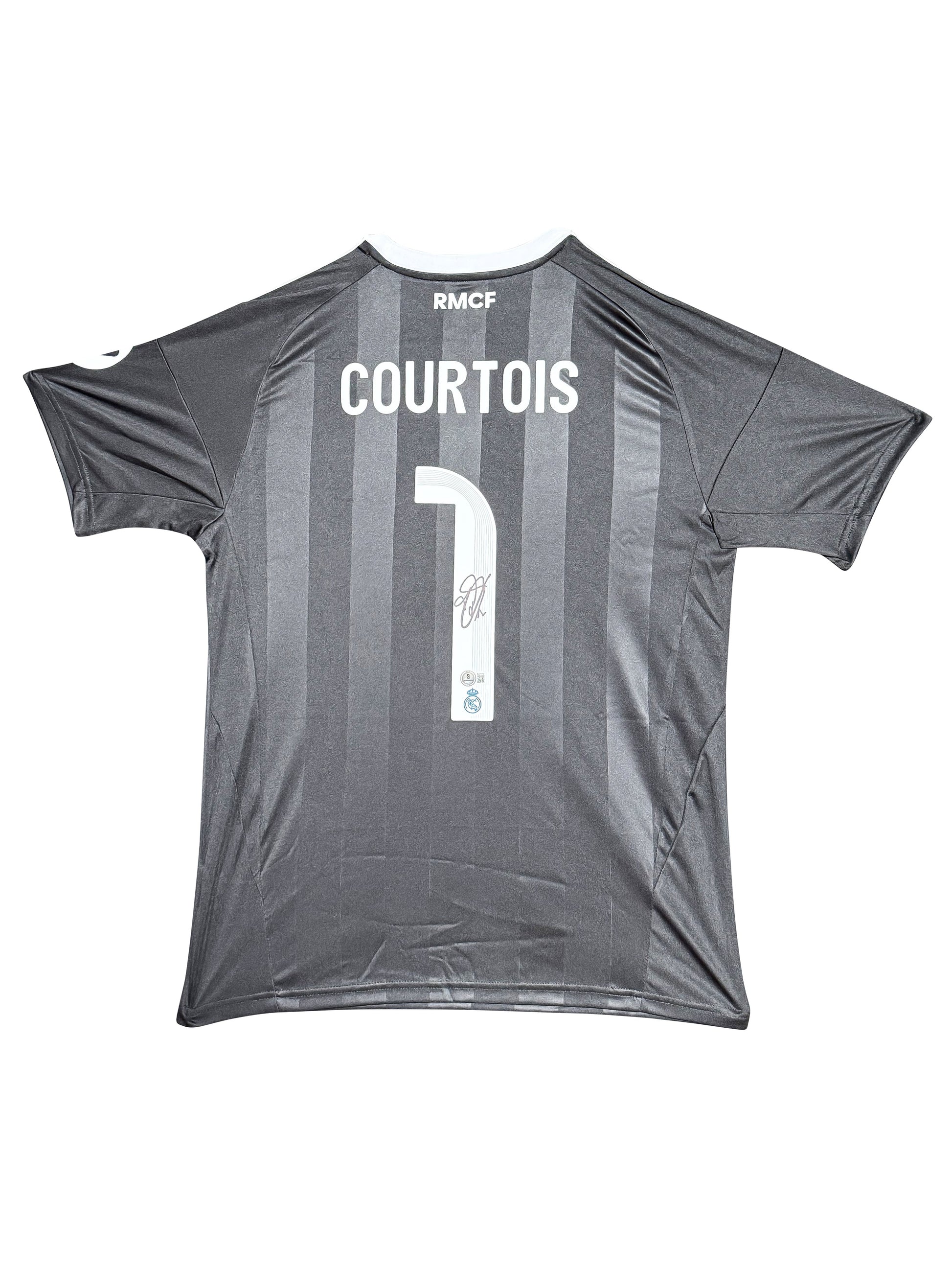 Maillot Authentique Real Madrid signé par Thibault Courtois et certifié par beckett authentic-signatures