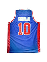 Maillot Custom Detroit Pistons signe par Dennis rodman certifie par JSA authentic-signatures
