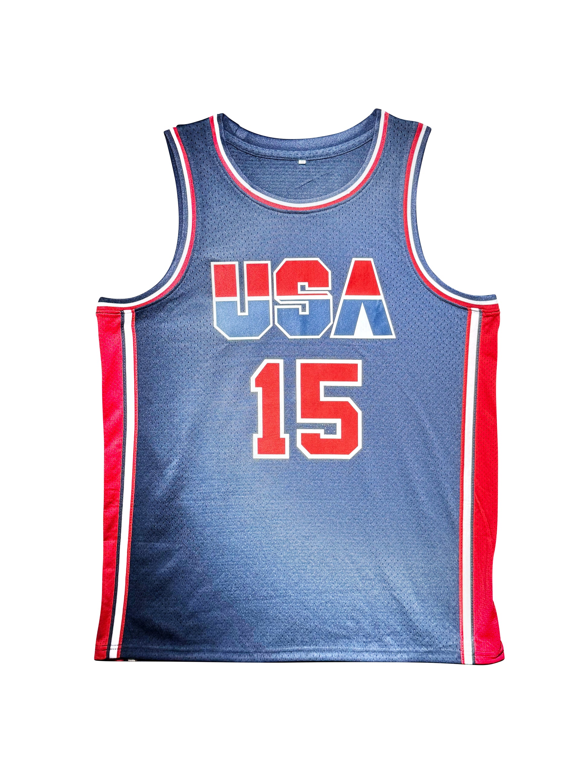 Maillot Custom Exterieur Team USA Edition Olympics games Barcelona 1992 signe par Magic Johnson et certifie par Beckett authentic-signatures
