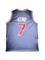 Maillot Custom Exterieur Team USA edition DREAM TEAM II signe par Shawn Kemp et certifie par Beckett authentic-signatures