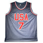 Maillot Custom Exterieur Team USA edition DREAM TEAM II signe par Shawn Kemp et certifie par Beckett authentic-signatures