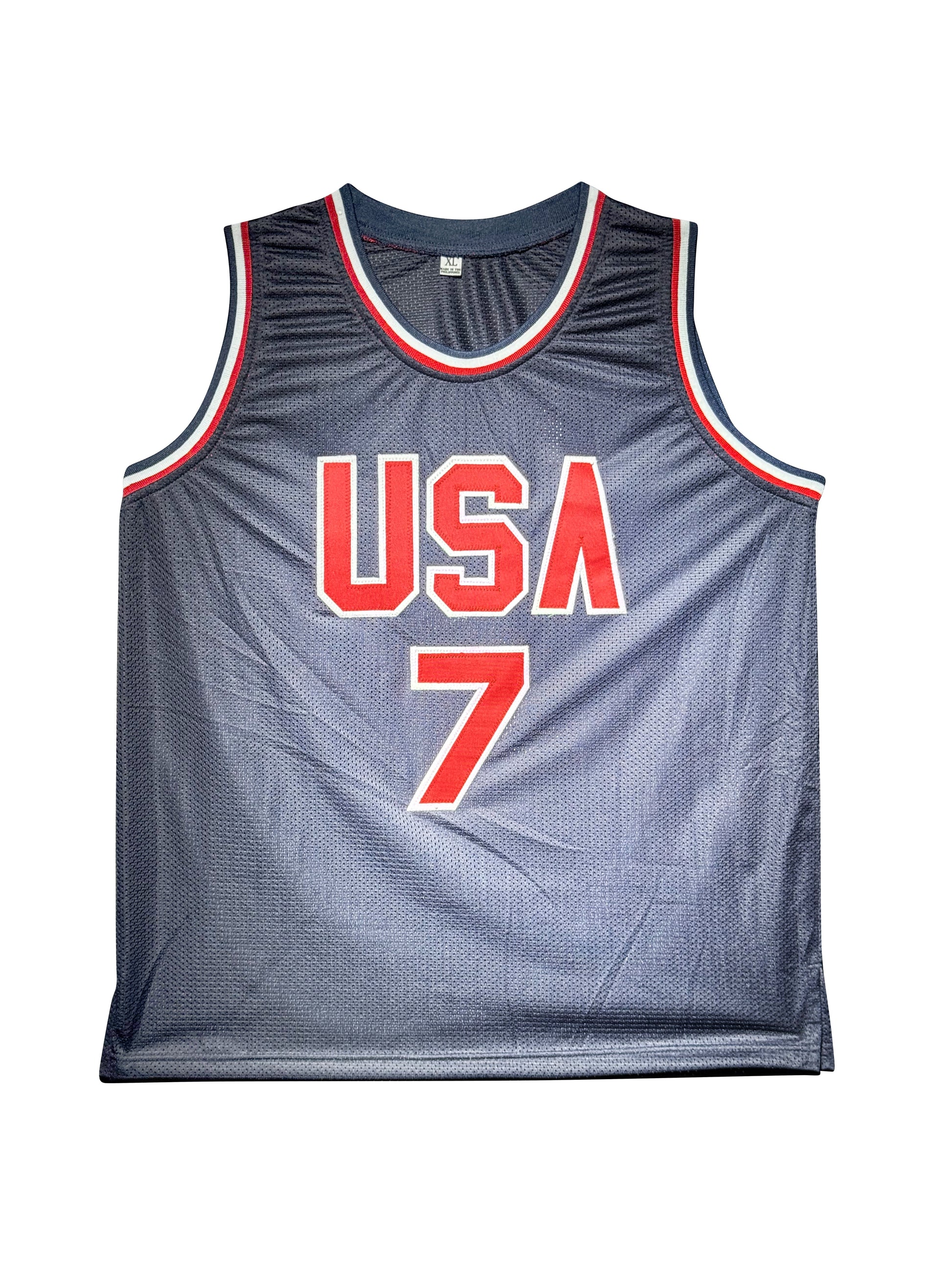 Maillot Custom Exterieur Team USA edition DREAM TEAM II signe par Shawn Kemp et certifie par Beckett authentic-signatures