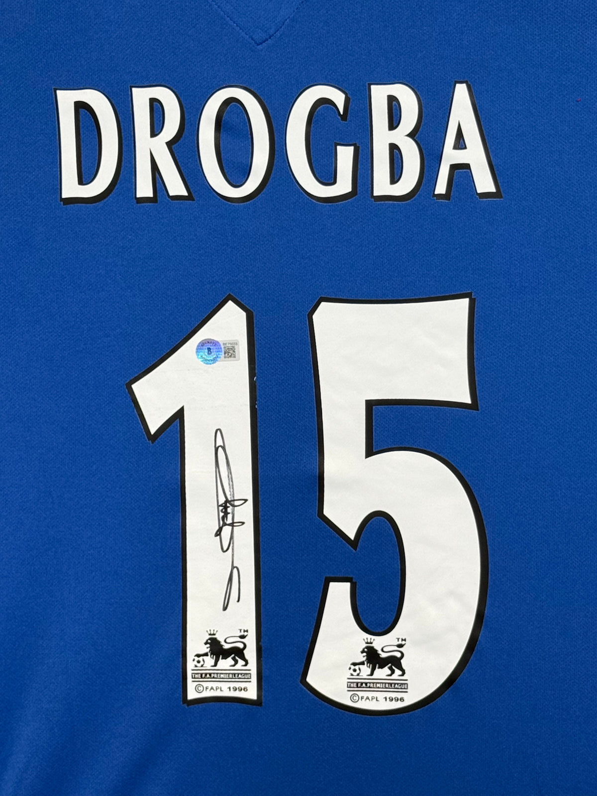 Didier Drogba Signed Authentic Chelsea Jersey, Certified by Beckett authentic-signatures Football Authentic Signatures