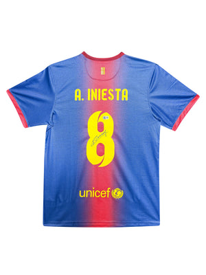 Maillot Authentique FC Barcelone saison 2012-2013 signé par Andres Iniesta et certifié par Beckett authentic-signatures