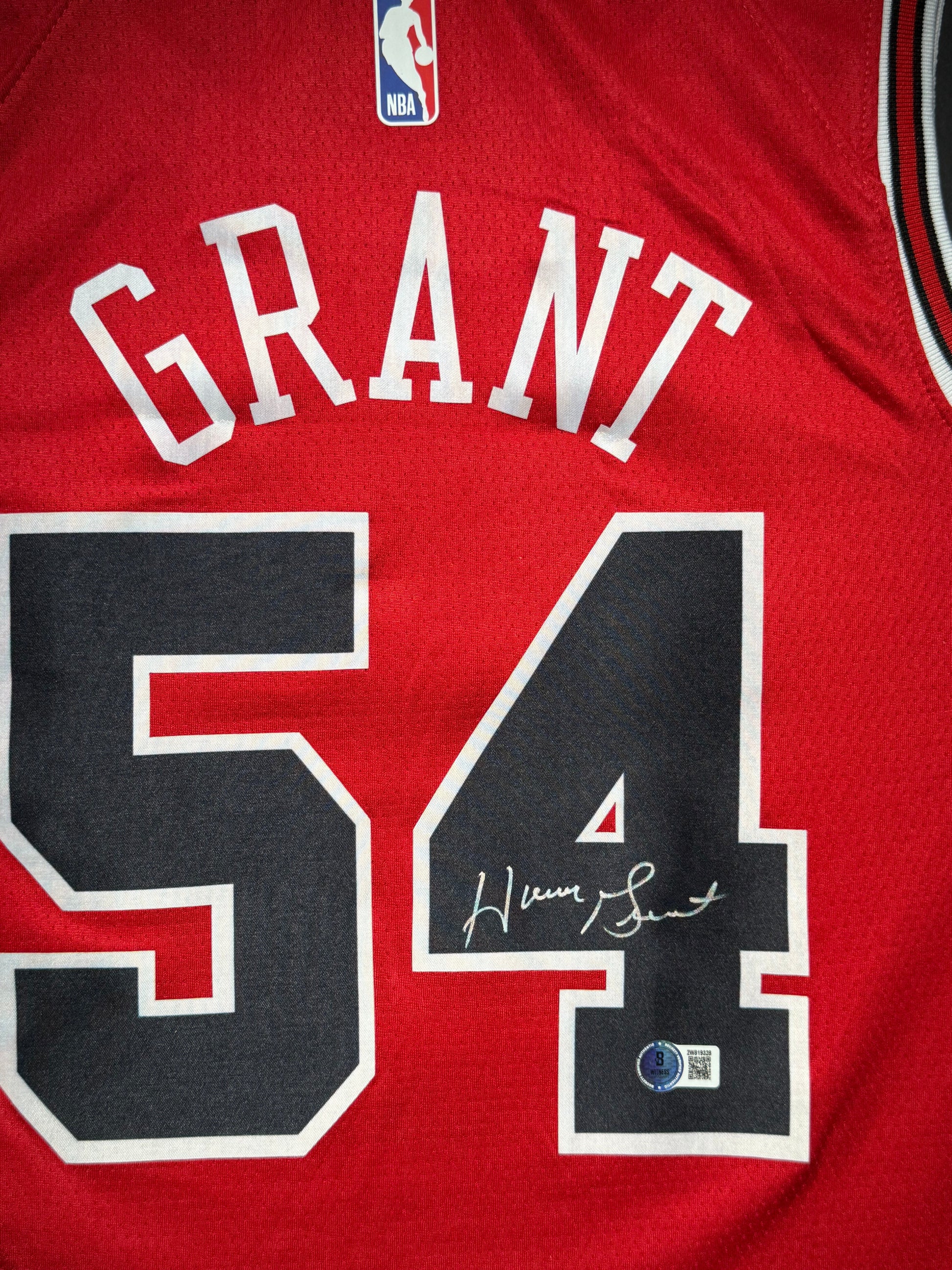 Maillot Authentique Domicile Chicago Bulls  signe par Horace Grant certifie par Beckett authentic-signatures