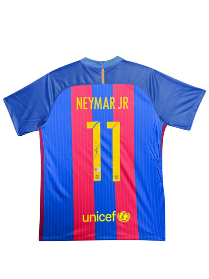 Maillot Authentique FC Barcelone 2016-17  signé parNeymar et certifié par Beckett authentic-signatures