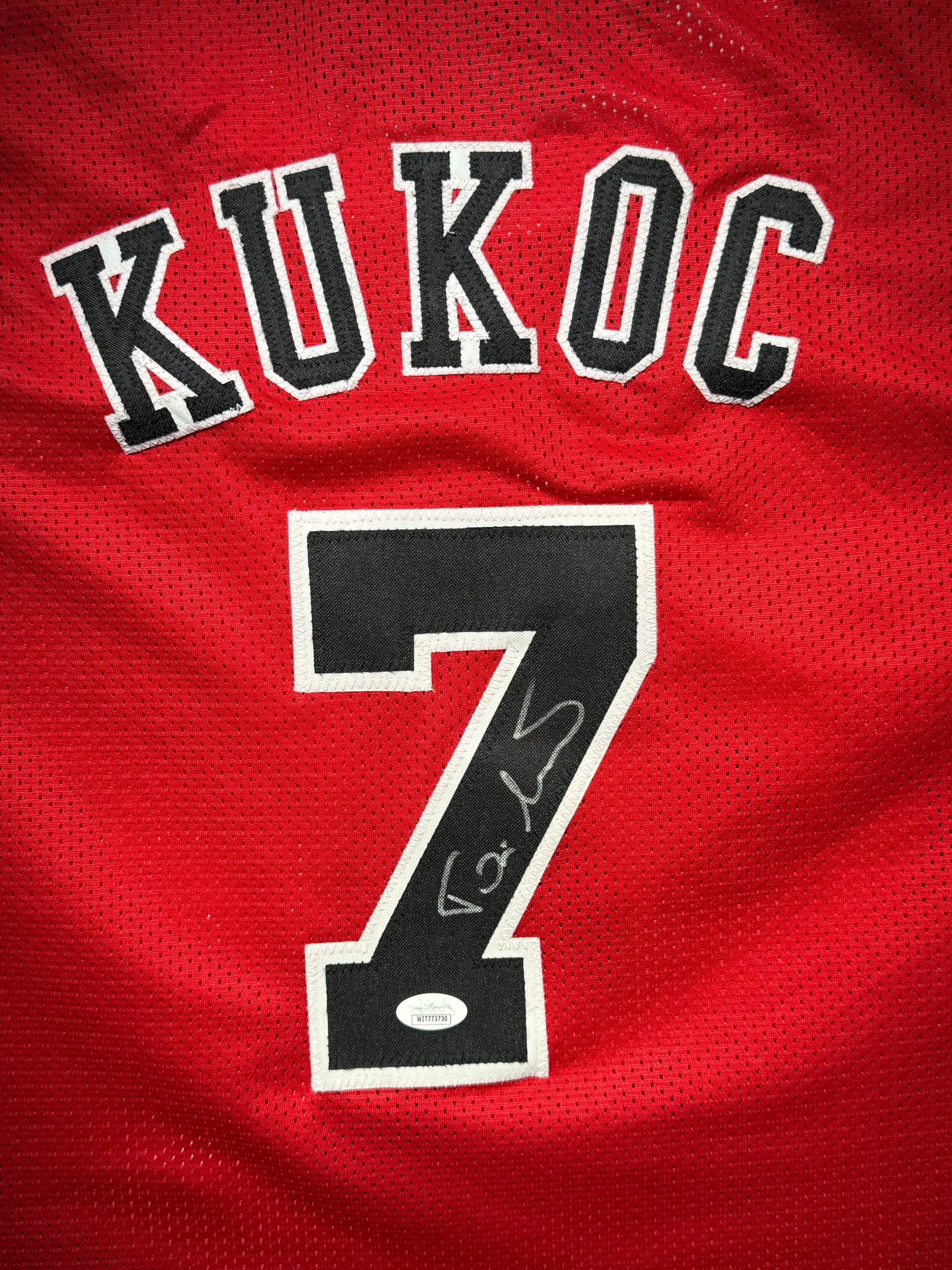 Maillot Custom Domicile Chicago Bulls  signe par Tony Kukoc certifie par JSA authentic-signatures