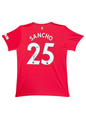 Maillot Authentique Manchester United signé par Sancho et certifié par Beckett authentic-signatures