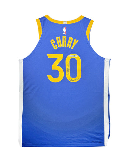 Maillot Authentique"HUMAN TORCH" Golden Sate Warriors signe par Stephen Curry et certifie par Beckett et Stephen Curry
