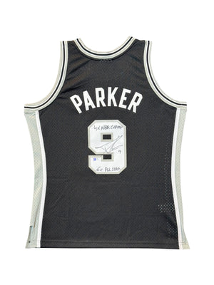 Maillot Mitchell and Ness San Antonio Spurs signé par TONY PARKER authentic-signatures