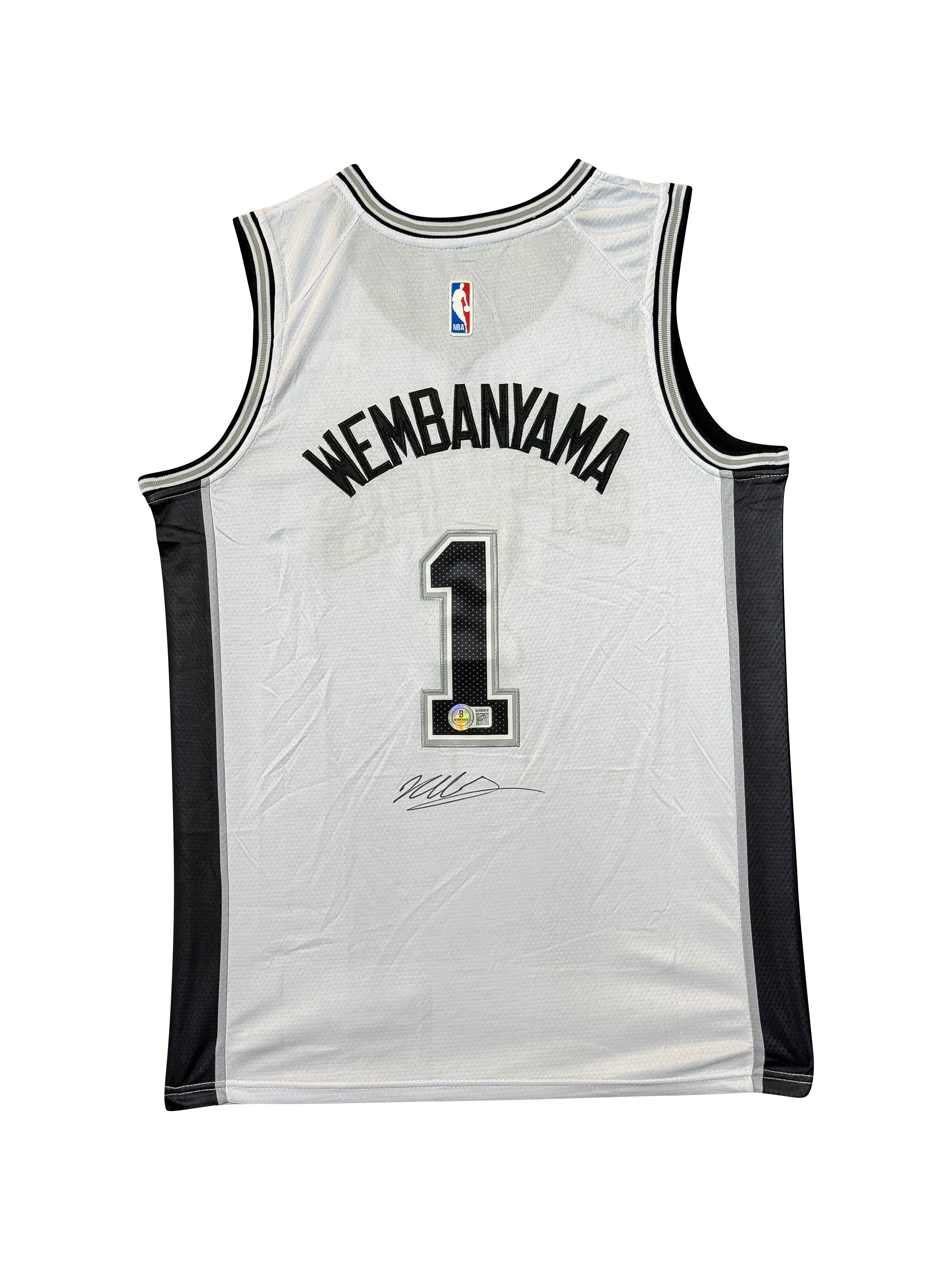 Maillot Authentique San Antonio Spurs signé par Victor WEMBANYAMA et certifié par Beckett authentic-signatures