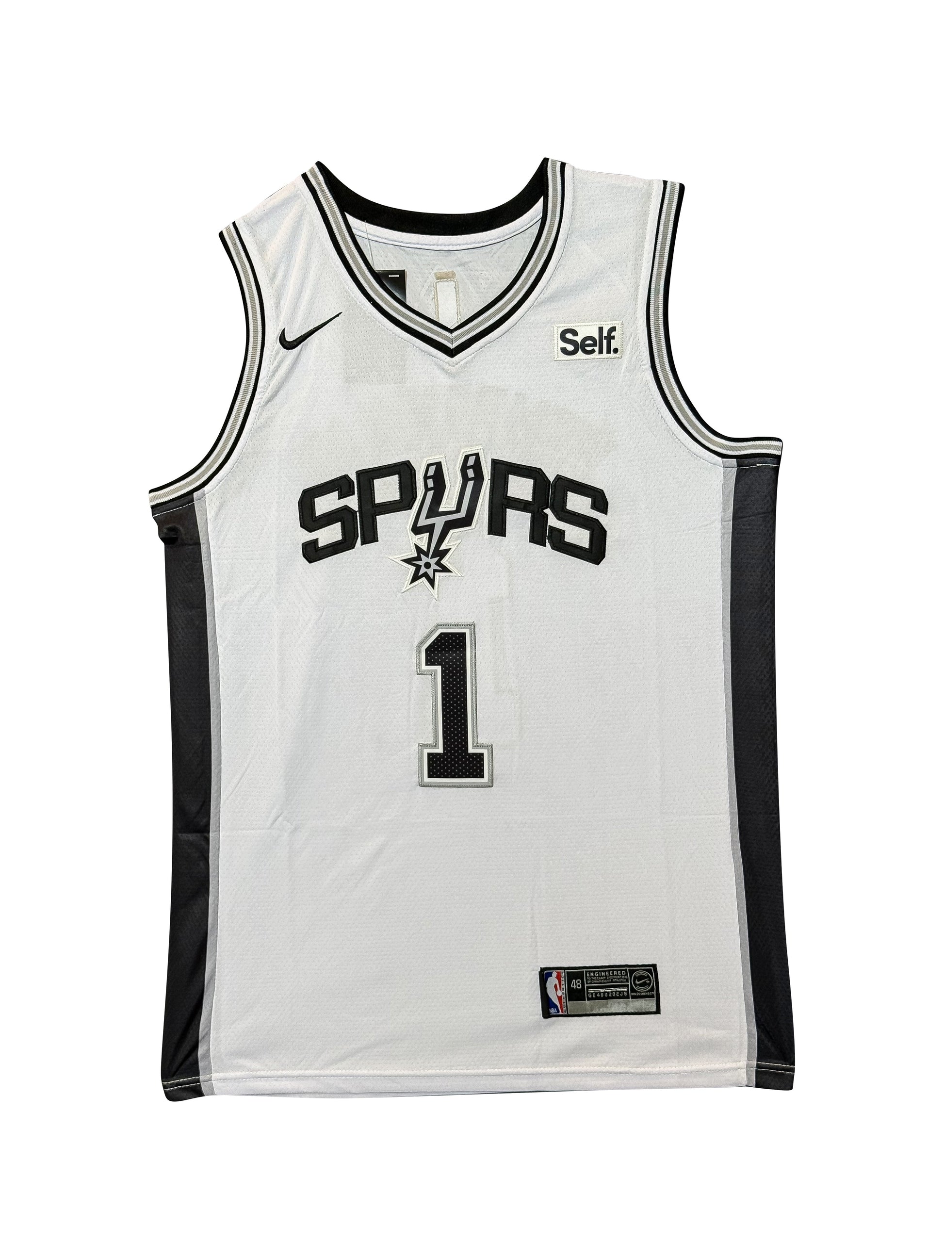 Maillot Authentique San Antonio Spurs signé par Victor WEMBANYAMA et certifié par Beckett authentic-signatures