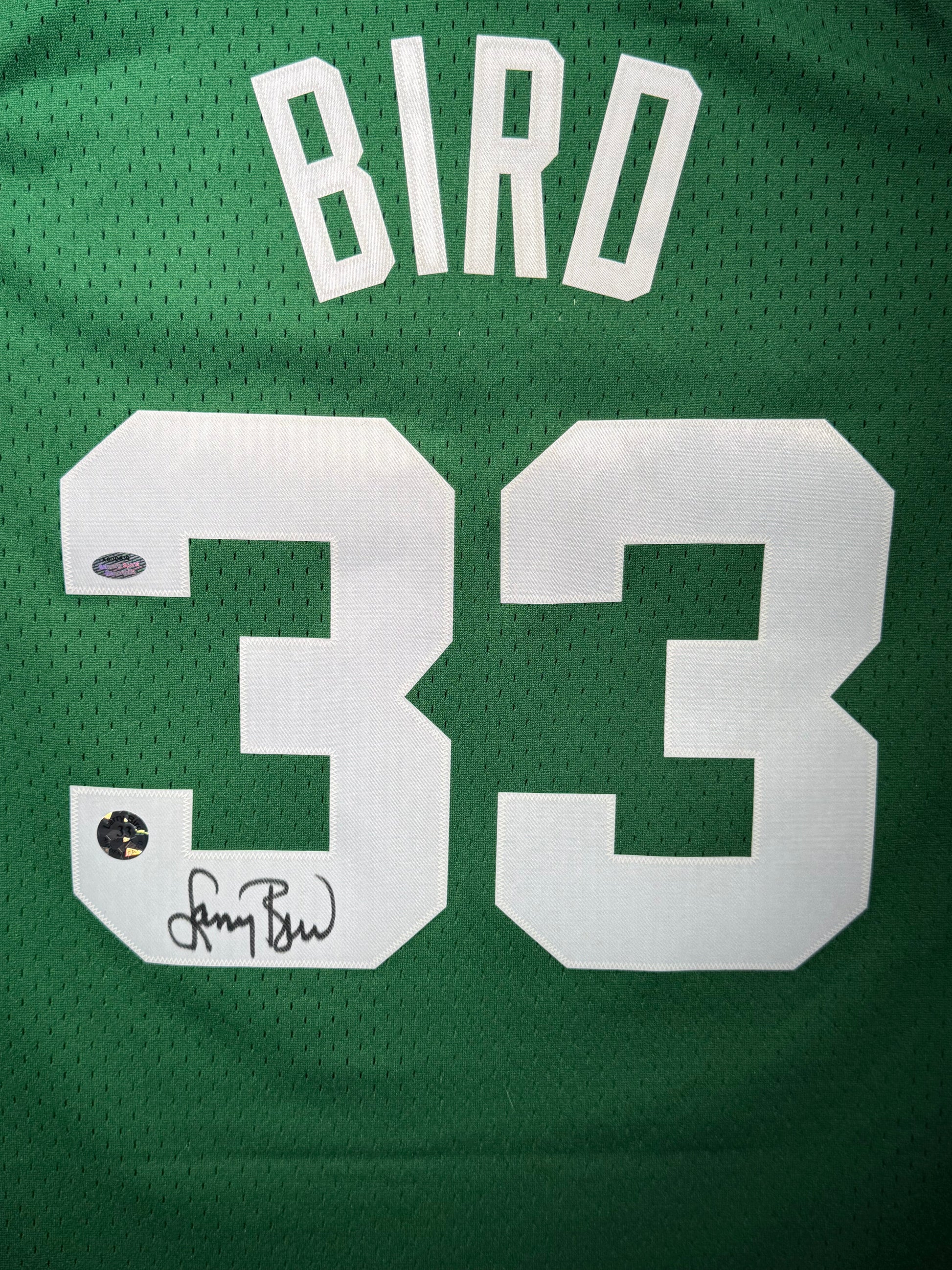 Maillot Mitchell and Ness Authentique Domicile signe par Larry Bird certifie par Larry Bird authentic-signatures