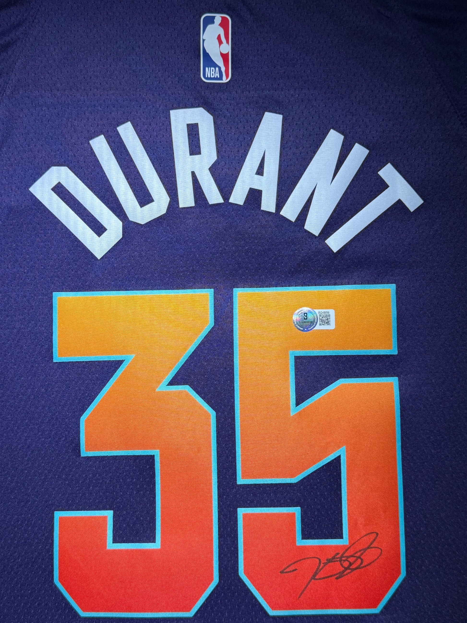 Maillot Phoenix Suns signe par Kevin Durant et certifie par Beckett authentic-signatures
