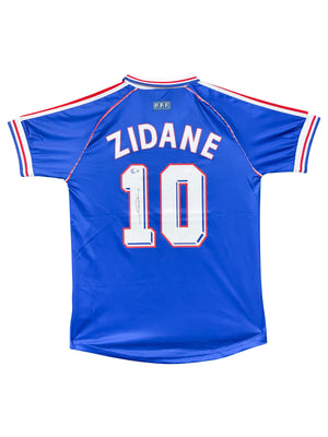 Maillot Authentique Equipe de France Finale Coupe du Monde 1998 signé par Zinedine Zidane et certifié par Beckett authentic-signatures