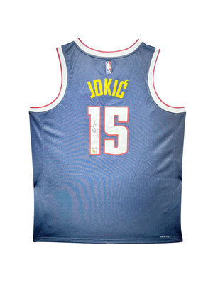 Maillot Authentique Domicile Denver Nuggets signe par Nikola Jokic certifie par Beckett