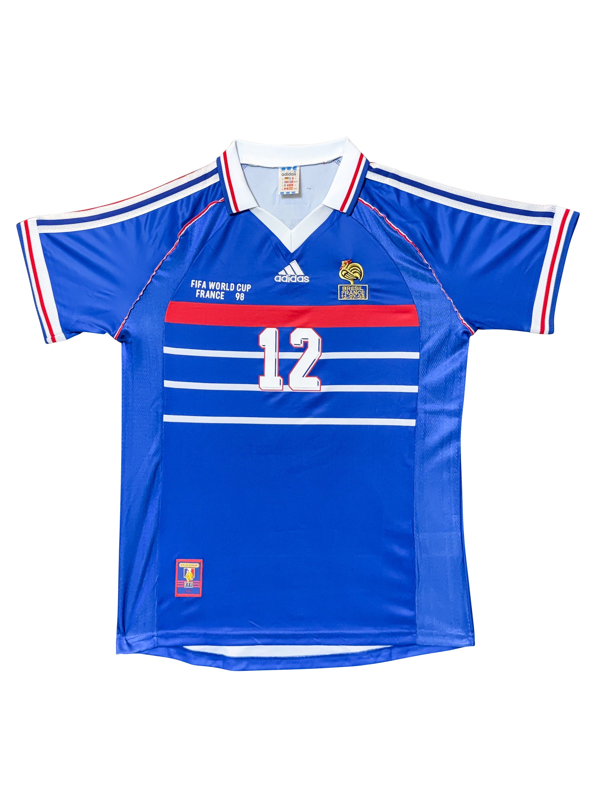 Maillot Authentique Equipe de France Finale Coupe du Monde 1998 signé par Thierry Henry et certifié par Beckett authentic-signatures