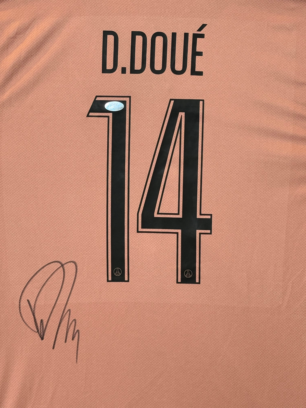Désiré Doué Signed Authentic Paris Saint-Germain Jersey, Certified by JSA authentic-signatures Football Authentic Signatures