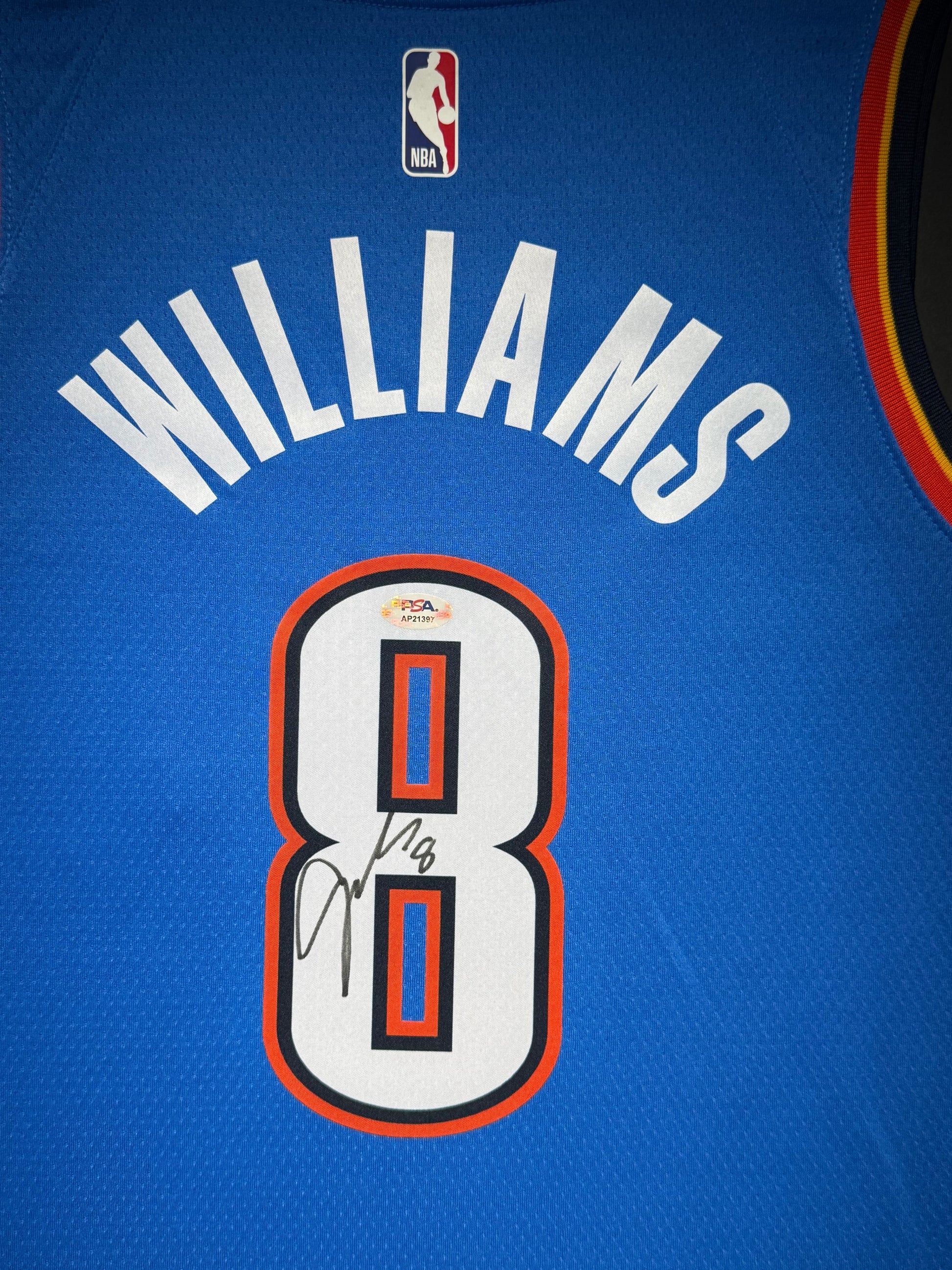Maillot Authentique Domicile OKC Thunder signe par Jalen Williams certifie par JSA authentic-signatures
