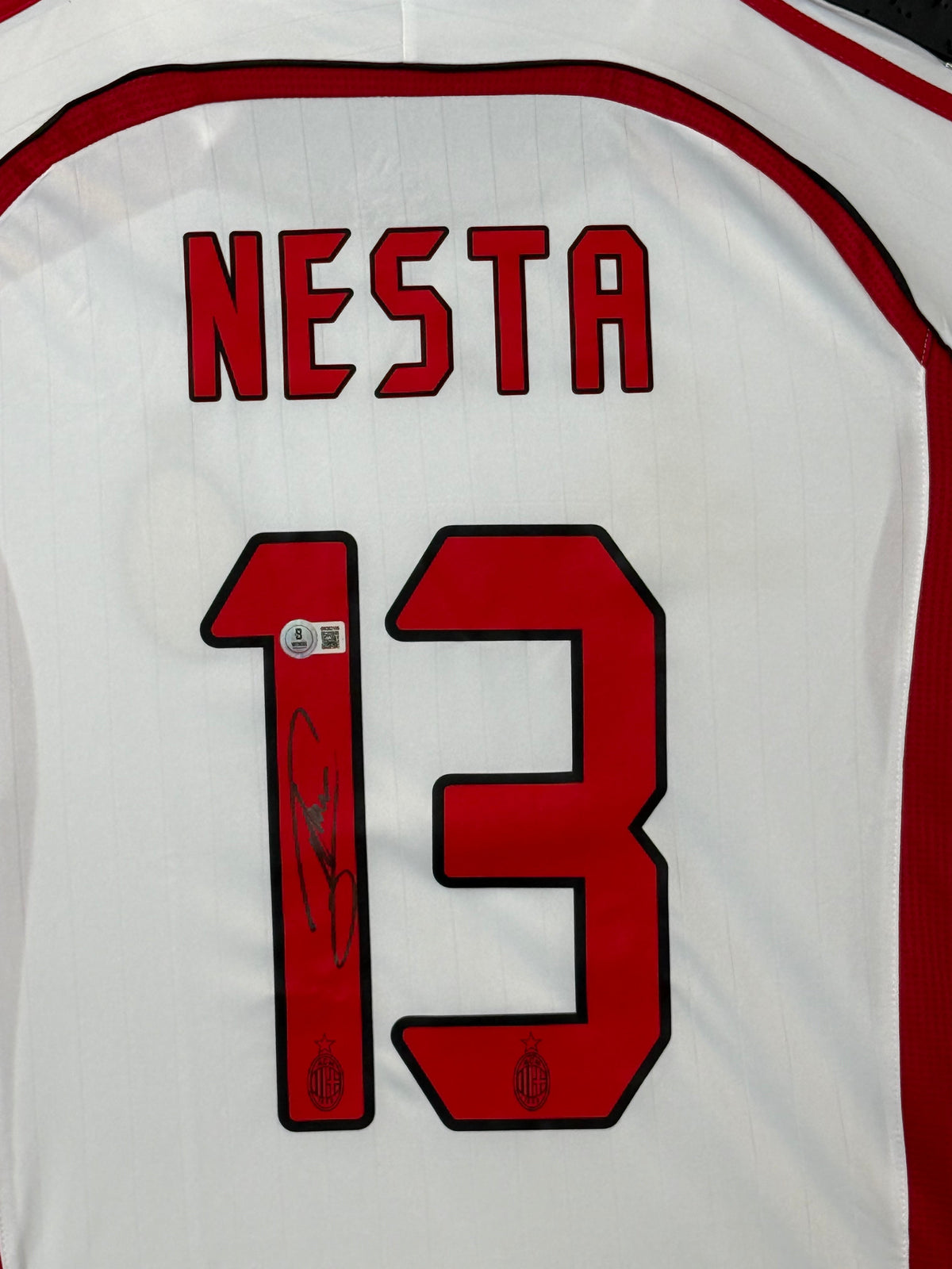 Alessandro Nesta Signed Authentic Champions League Final 2007 AC Milan Jersey, Certified by Beckett authentic-signatures F...