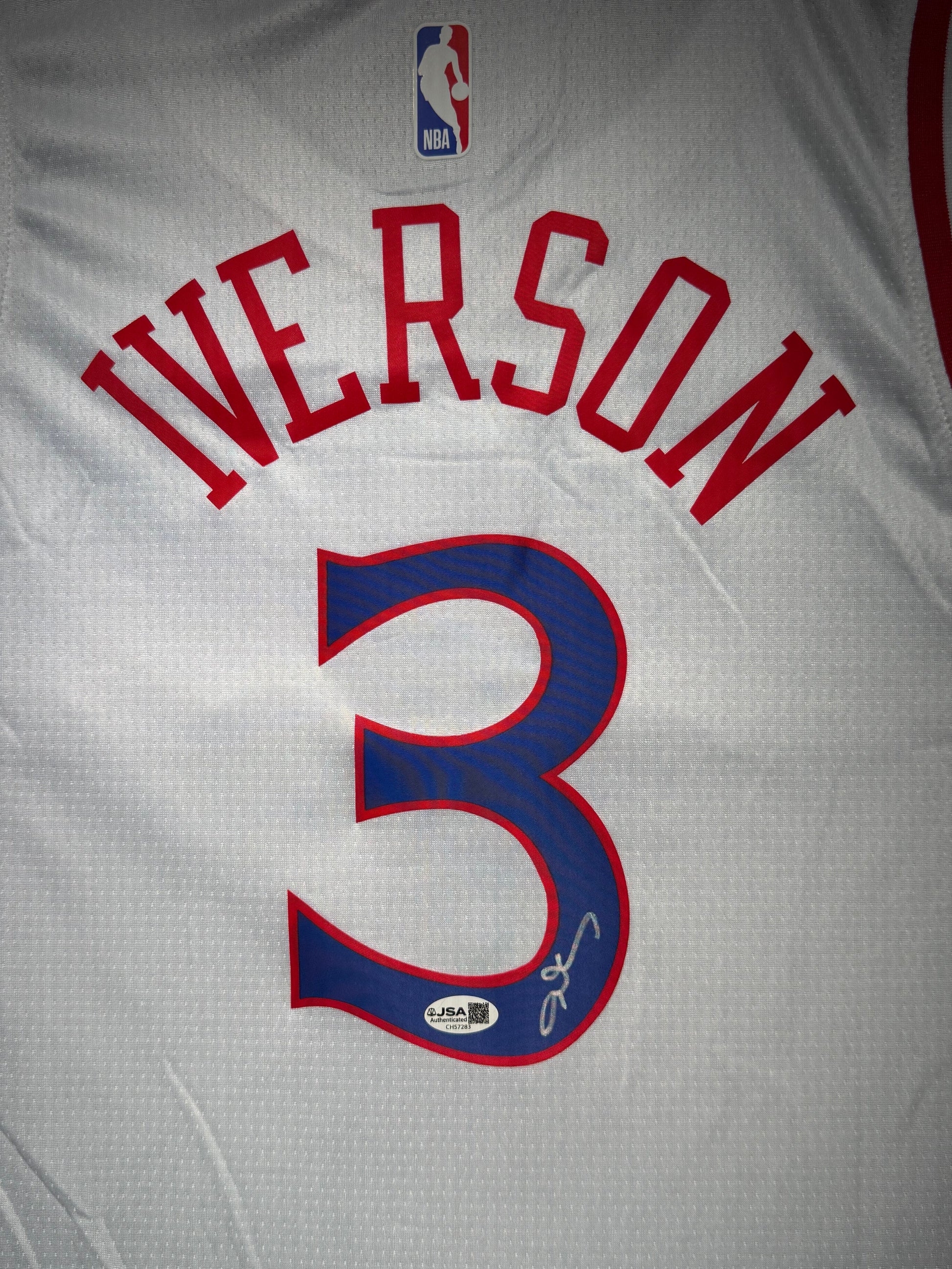 Maillot Authentique Domicile Philapelphia 76ers signe par Allen Iverson certifie par JSA authentic-signatures