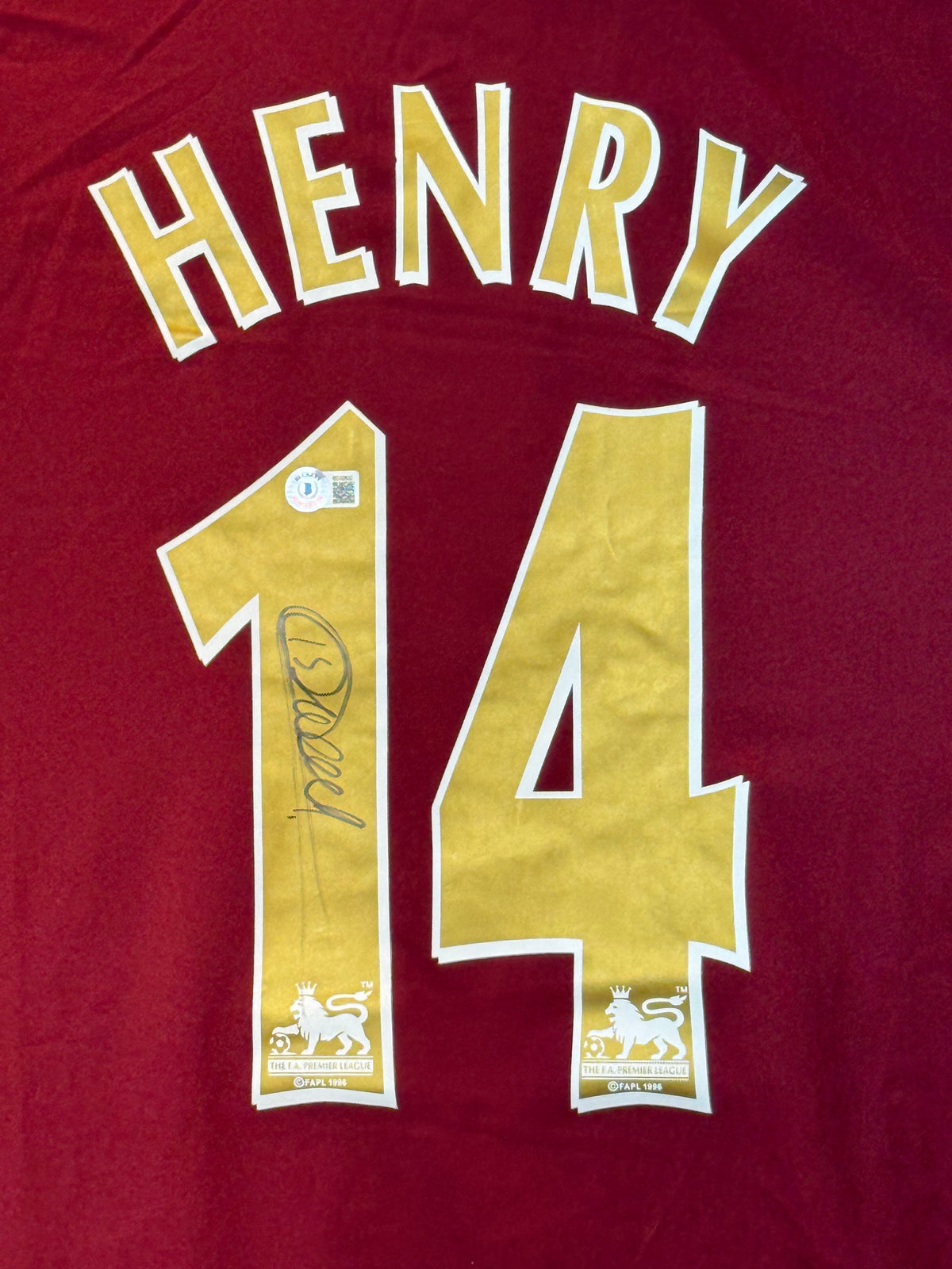 Thierry Henry Signed Authentic 2005-2006 Arsenal Jersey, Certified by Beckett authentic-signatures Football Authentic Sign...