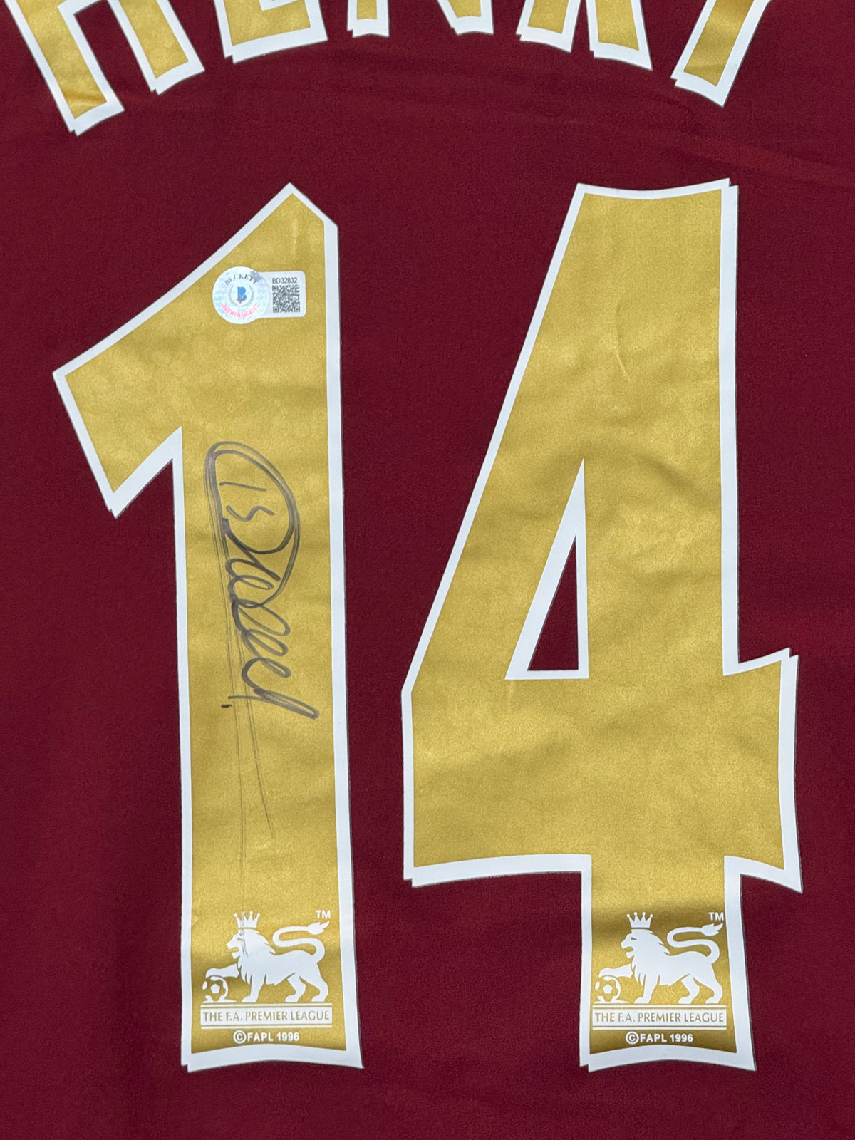Thierry Henry Signed Authentic 2005-2006 Arsenal Jersey, Certified by Beckett authentic-signatures Football Authentic Sign...