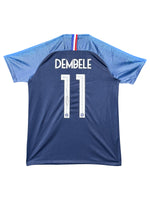 Maillot Authentique Equipe de France Finale Coupe du Monde 2018 signé par Ousman Dembele et certifié par Beckett authentic-signatures