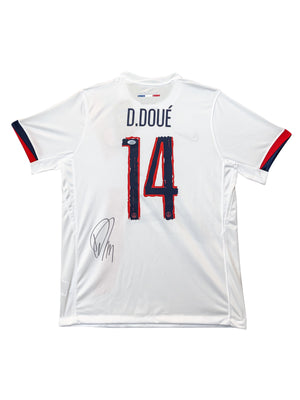 Maillot Authentique Paris Saint Germain signé par Desire Doue et certifié par JSA authentic-signatures