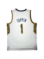 Maillot Custom Exterieur Indiana Pacers signe par Obi Toppin  certifie par Beckett authentic-signatures