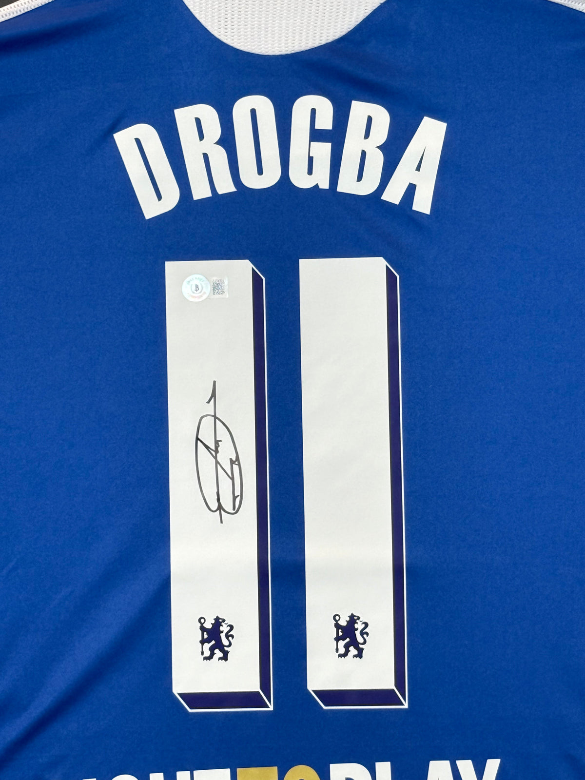 Didier Drogba Signed Authentic Champions League Final 2012 Chelsea Jersey, Certified by Beckett authentic-signatures Footb...