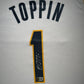 Maillot Custom Exterieur Indiana Pacers signe par Obi Toppin  certifie par Beckett authentic-signatures