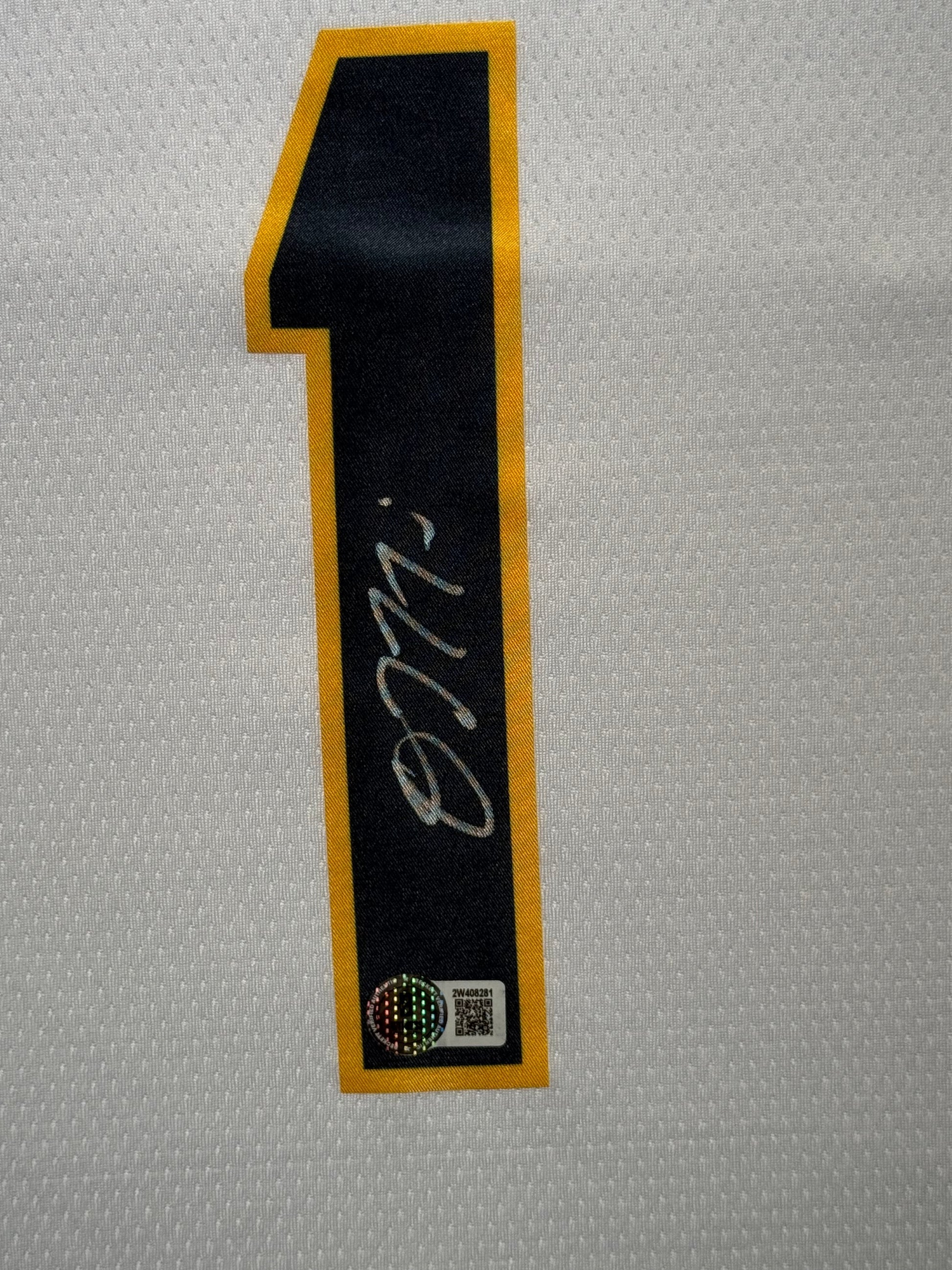 Maillot Custom Exterieur Indiana Pacers signe par Obi Toppin  certifie par Beckett authentic-signatures