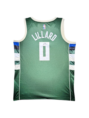 Maillot Authentique Domicile Milwaukee Bucks signe par Damian Lillard certifie par JSA