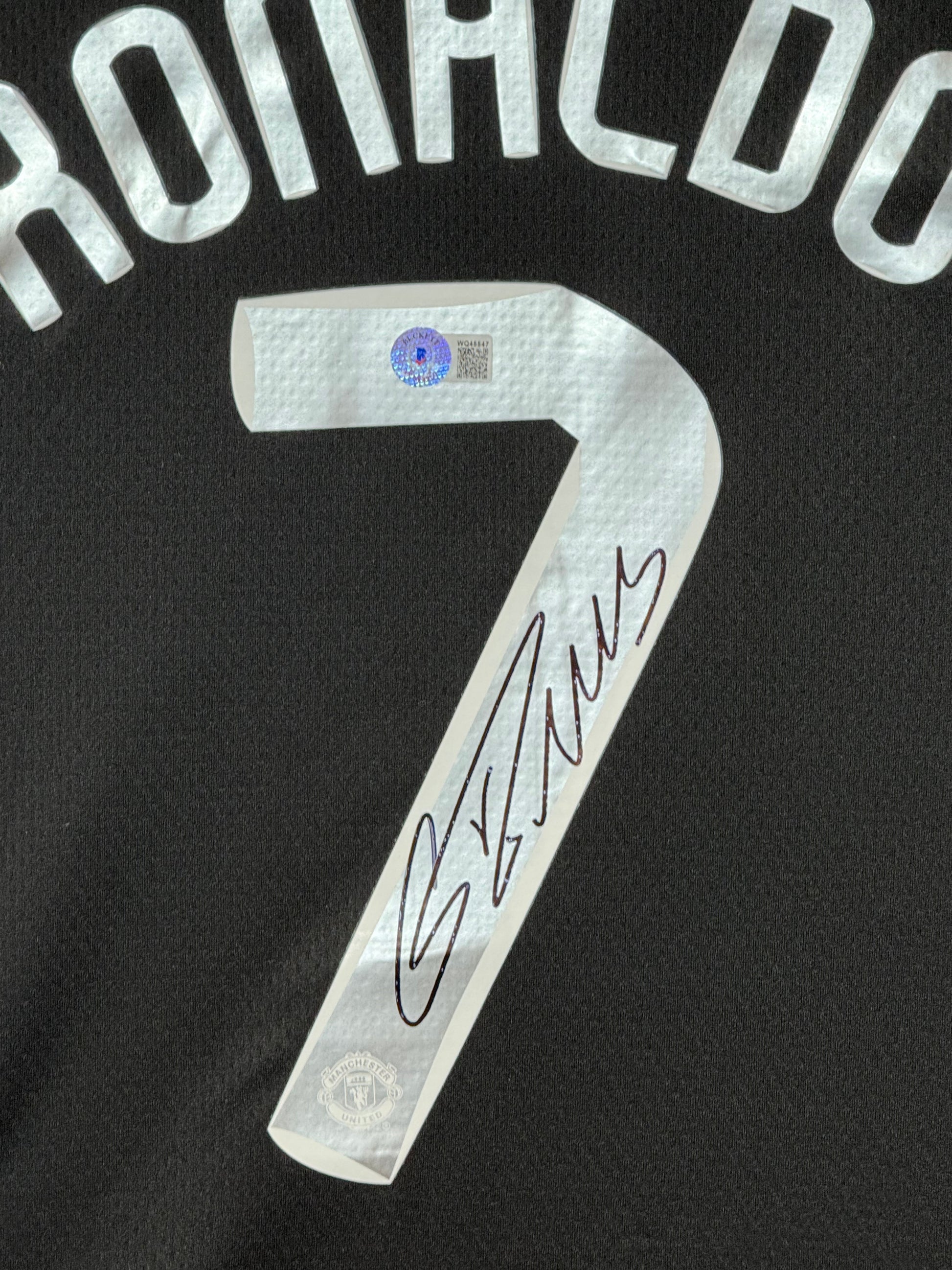 Maillot Authentique Manchester United 2007-08 signé par Cristiano Ronaldo certifié par Beckett authentic-signatures